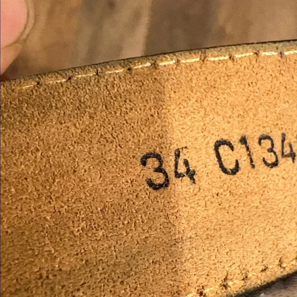 Justin Brand Tan Leather Belt with Camouflage Accent Size 34 Unisex Men or Women - Picture 11 of 13